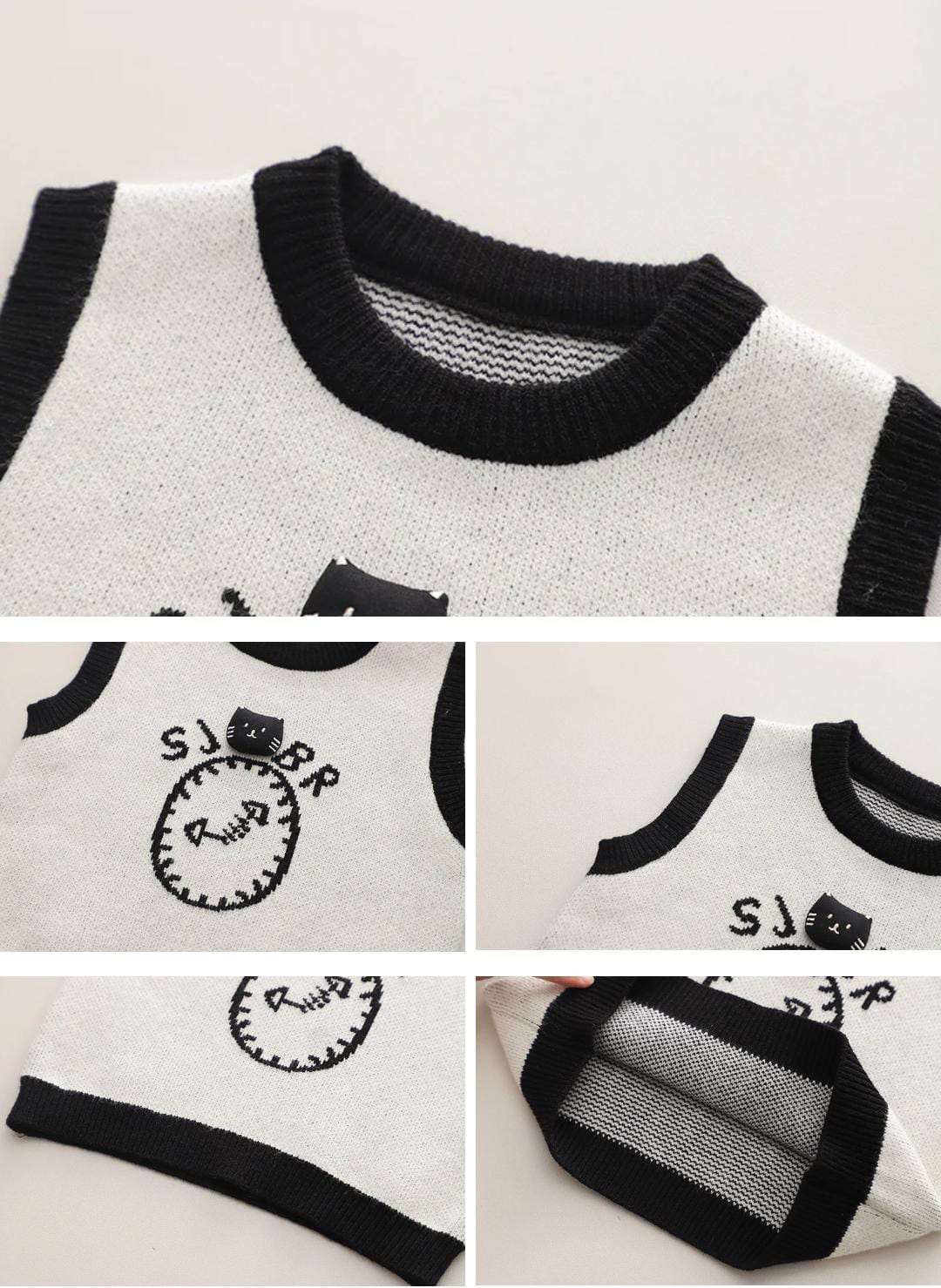 🕒 Cute Clock Bear Outfit – with White Inner 🐾