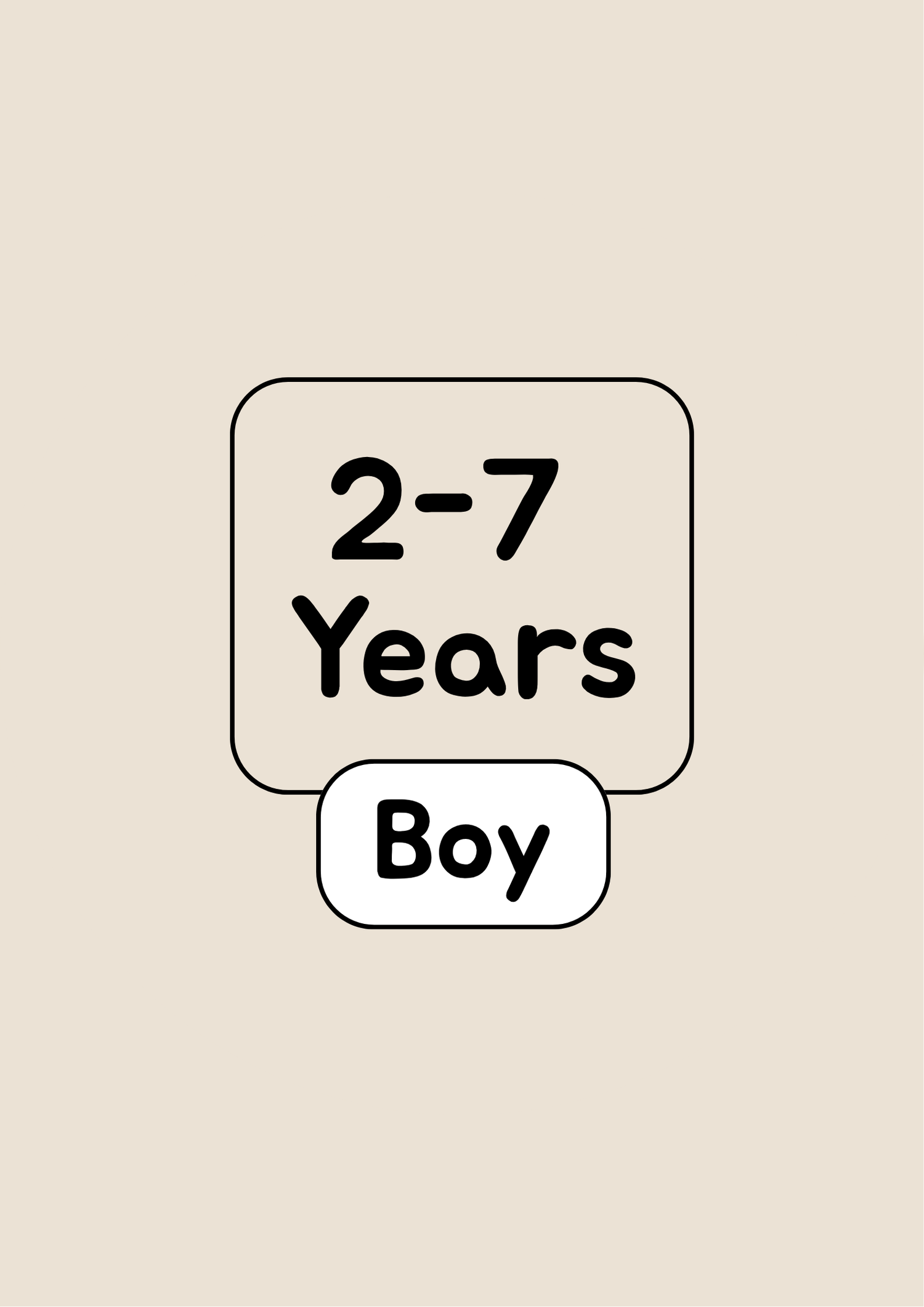 2 to 7 Year Boy