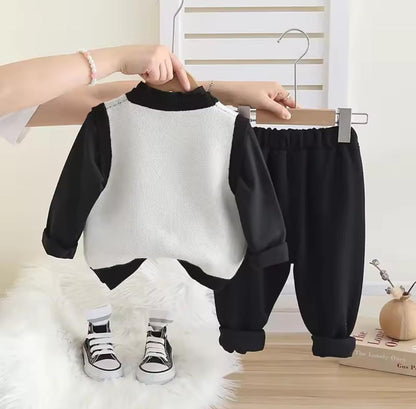 🖤 Cozy Cat Knit Set 🐾 Black Inner Winter Outfit