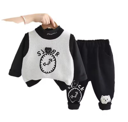 🖤 Cozy Cat Knit Set 🐾 Black Inner Winter Outfit