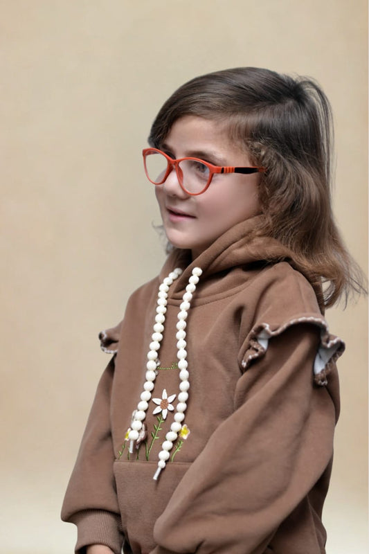 🤎 Cozy Charm – Embroidered Brown Fleece Set